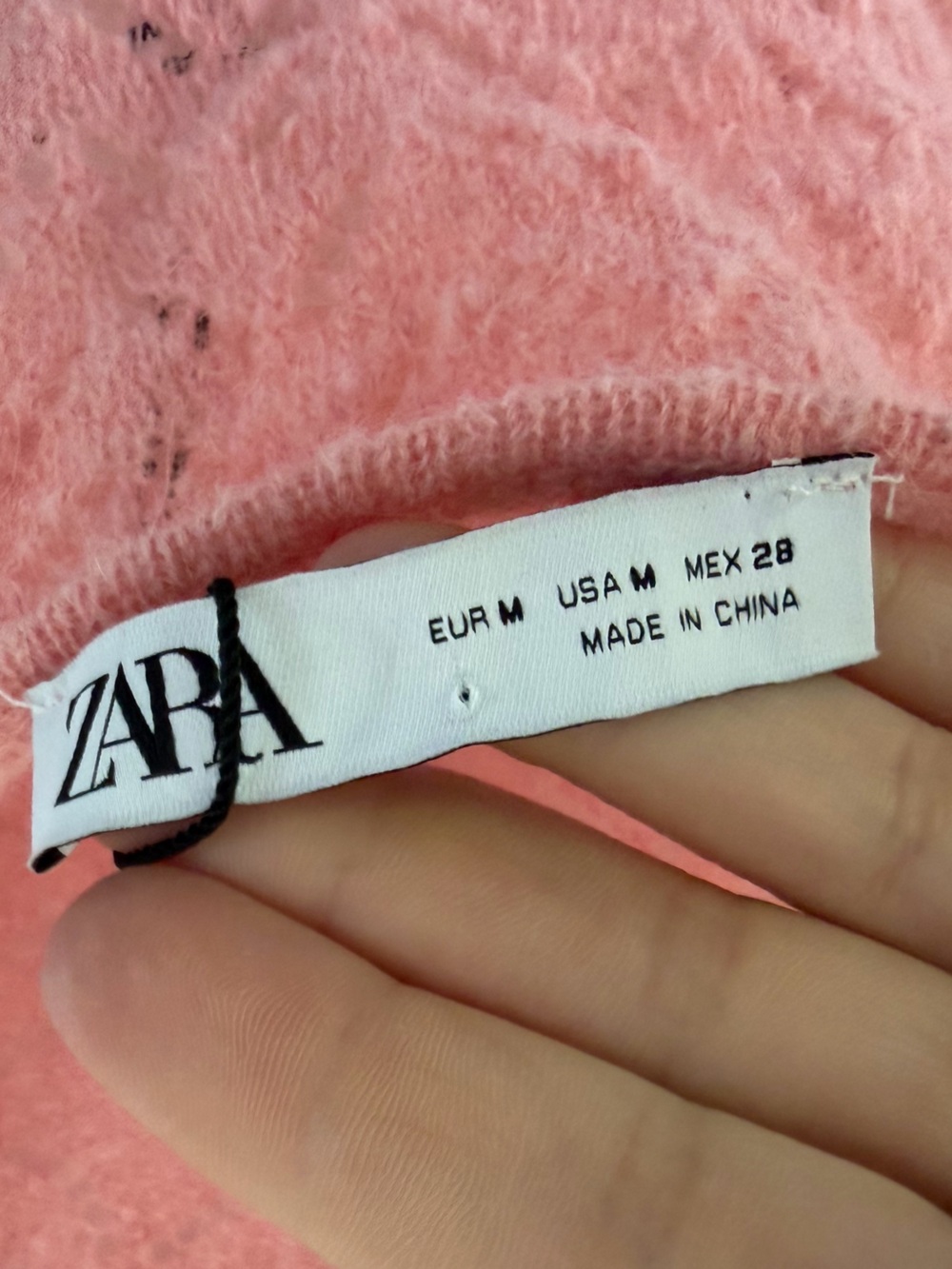 Zara Alpaca/Wool Blend Crochet Pink‎ Cropped Soft Fuzzy Tank Top Size Medium - Picture 5 of 8